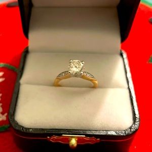 FIRM 14K solitaire ring. 1.3 Ct diamond Rose Gold